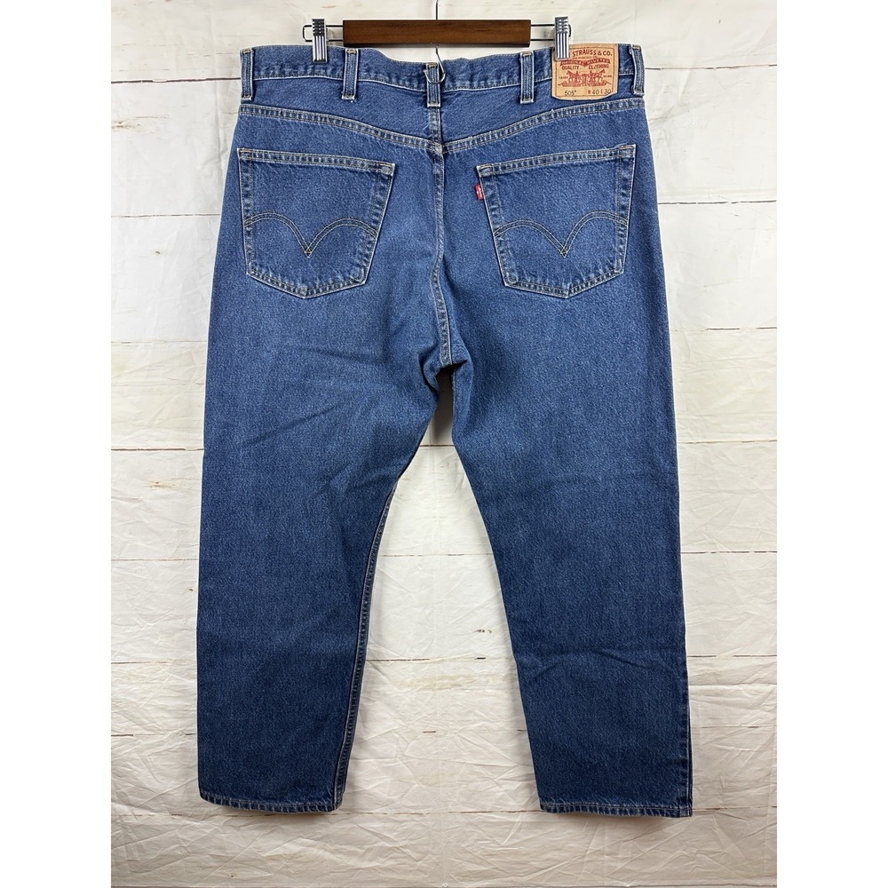 Levis 505 Jeans Men 40x30 Blue Regular Fit Straight Leg Medium Wash Tag 40x30